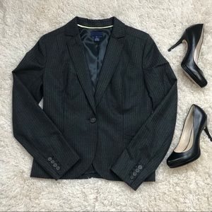 J. Crew Grey Pinstripe 100% Italian Wool Blazer